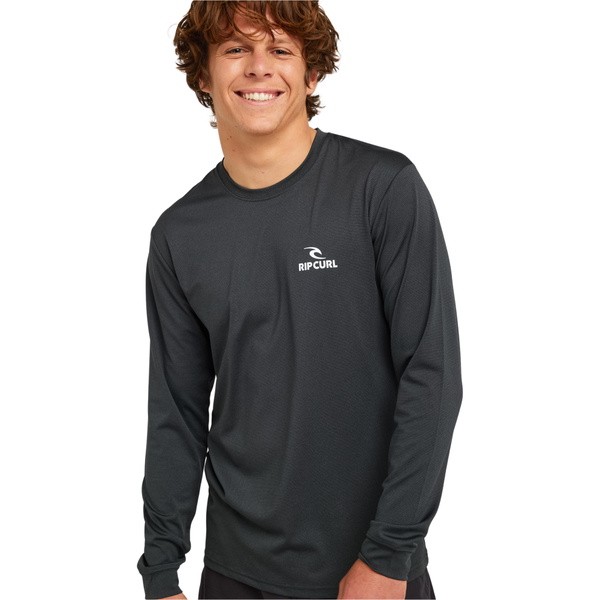 2026 Rip Curl Da Uomo Stack UPF Long Sleeve Lycra Vest 166MRV - Black Marle